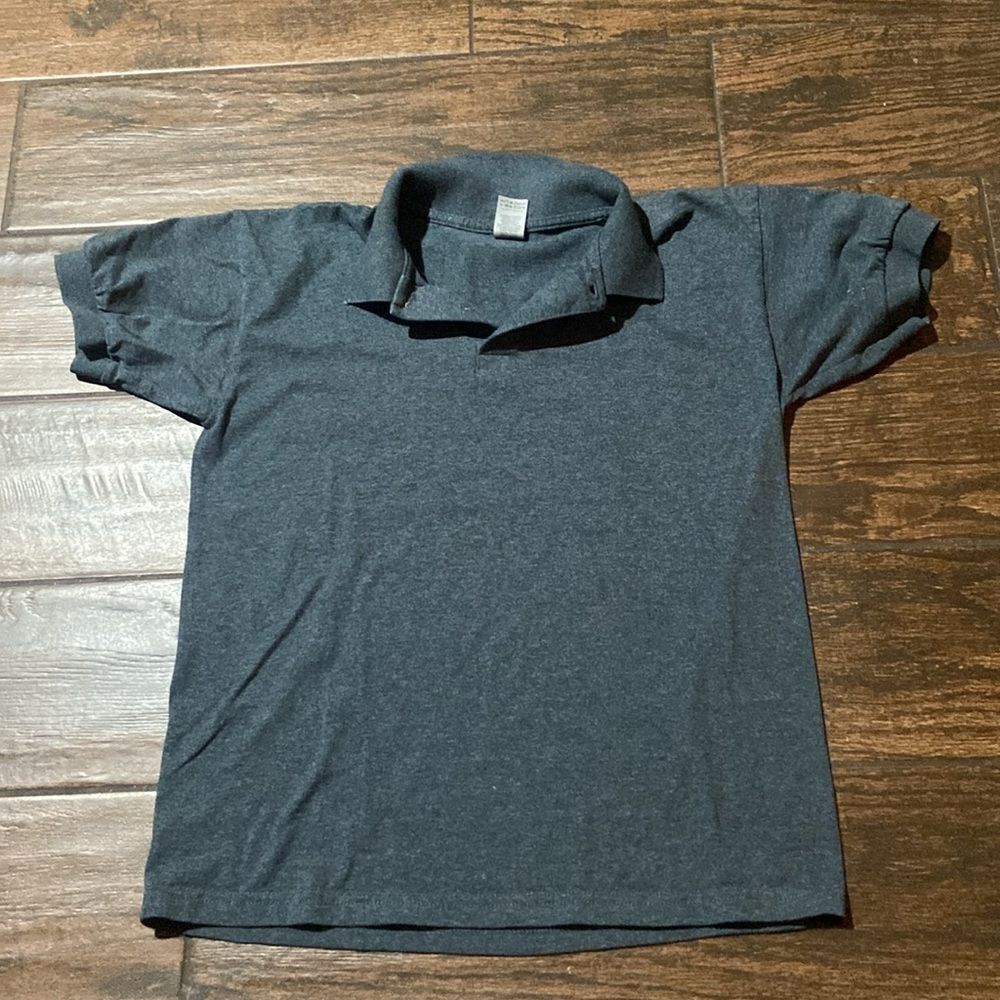 Y2K GILDAN Dark Gray Polo Shirt Size YOUTH XL